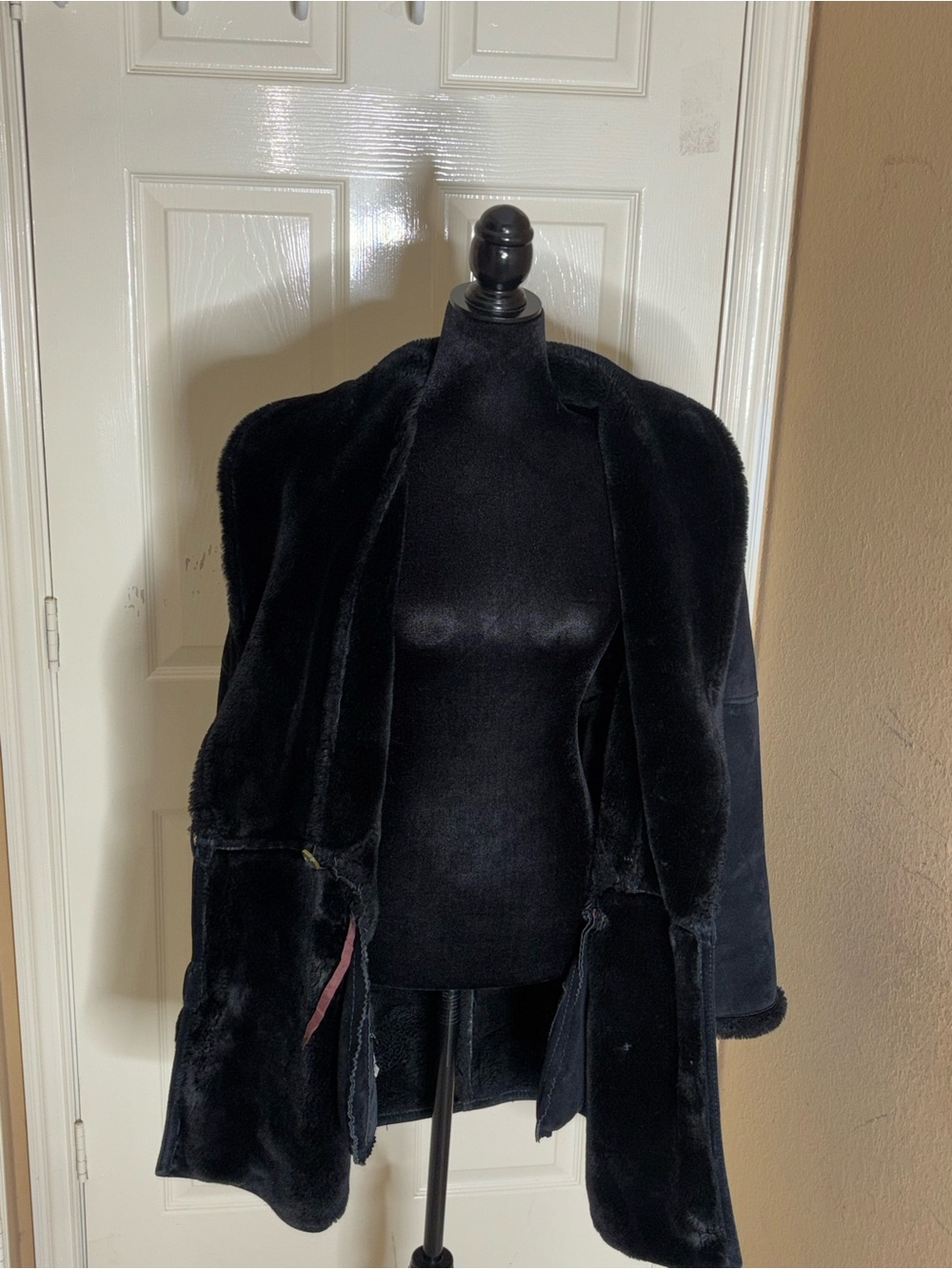 Vintage Steve by Searle Suede Faux Shearling Women’s Coat - Black Medium - Picture 4 of 8